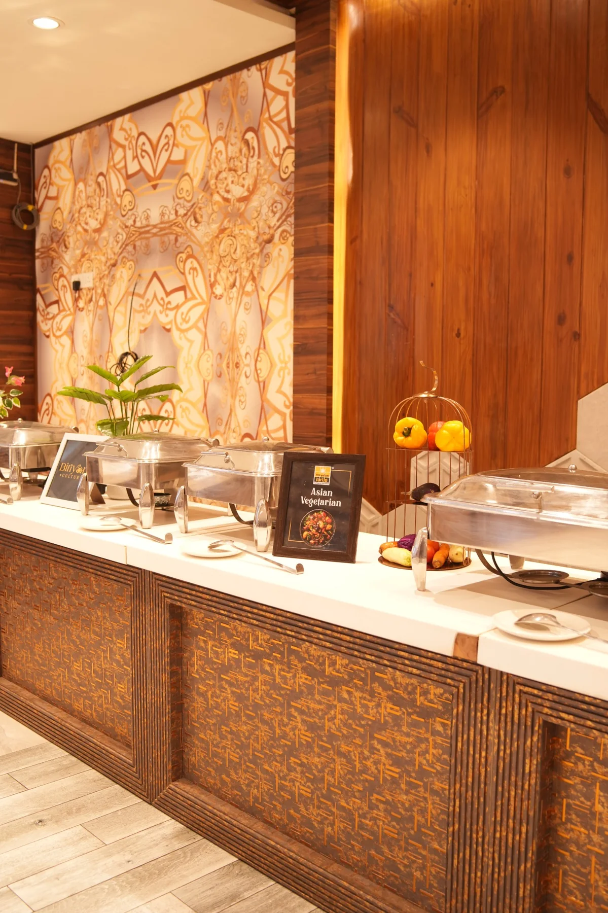 Banquet buffet setup at The Yellow Turtle Baguiati