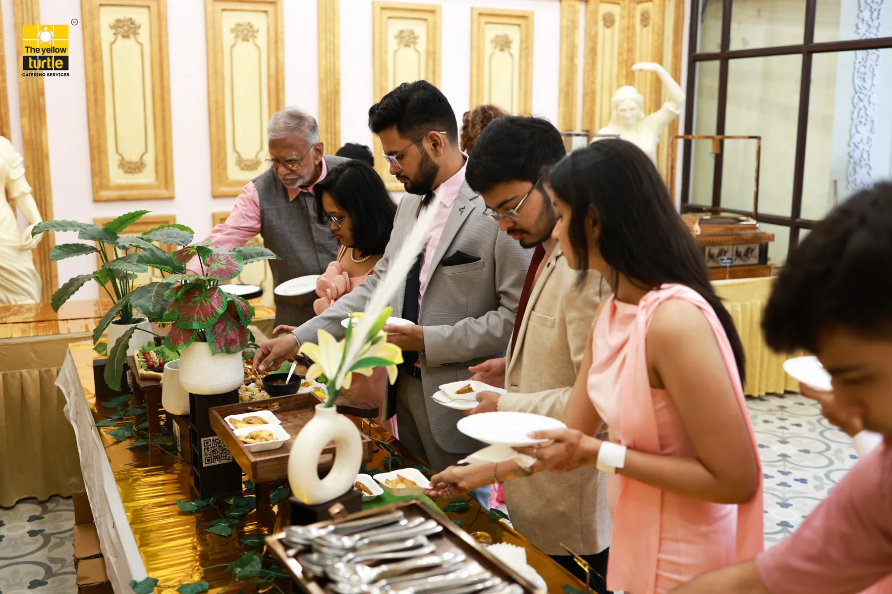 Guests served by The Yellow Turtle outdoor catering team